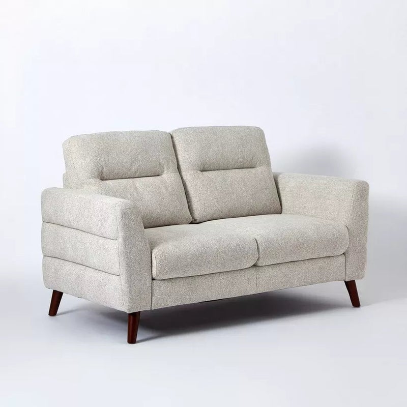 Al Qamar Duo Two-Seater Sofa – Modern Upholstered Couch with Fresh Foam Comfort and Wooden Legs